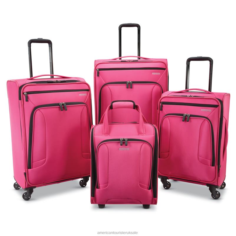 4 Kix 4 Piece Set 0HTH441 American Tourister Pink Luggage