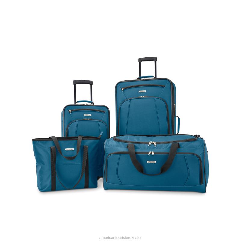 Riverbend 4 Piece Set 0HTH419 American Tourister Teal Blue Luggage