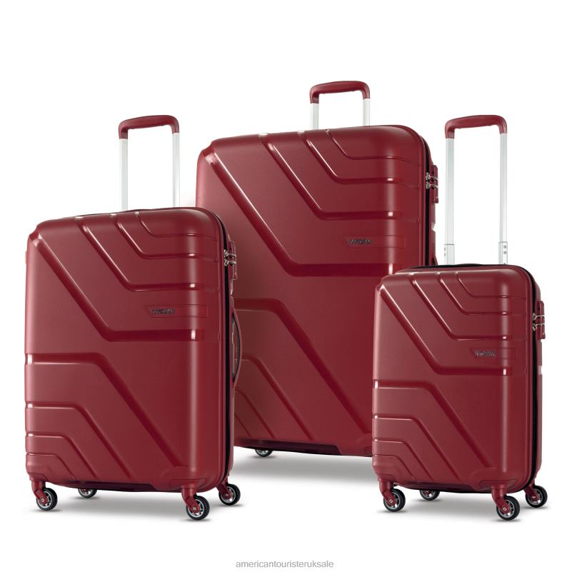 Upland 3 Piece Set 0HTH49 American Tourister Deep Red Luggage